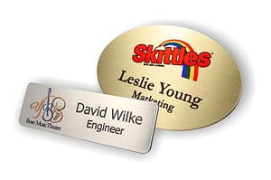1.7" X 2.6" Reusable Oval Metal Name Badges Name