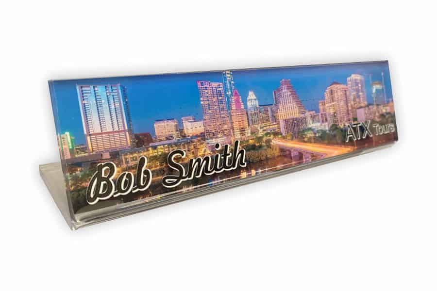 Designing your new desk name plates is a breeze with LoneStar’s online design studio.