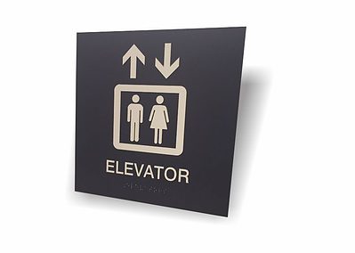 Charcoal Elevator Sign
