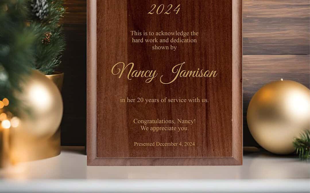 Holiday Employee Recognition Plaque